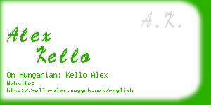 alex kello business card
